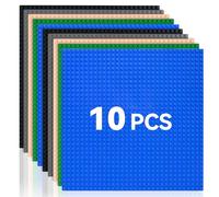10 Plaques de Base Classiques,Compatible avec Lego et Toutes Les Grandes Marques pour Jeux de Construction Créatifs Jouets Éducatifs Plaques de Base avec 32 x 32 Goujons,Multicolores