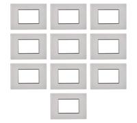 10 plaques en verre, 3 modules/places, compatible avec BTicino Axolute, blanc blanc, plaques rectangulaires carrées, verre de haute qualité, 100% compatible avec les supports et modules originaux