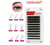 10 plateaux CHUULASH YY/3D/4D/5D/6D/7D/8D/6D Vrai/ Extension de cils/8D R/U-YY/3D Brun/4D Brun/5D Brun Extensions de cils naturelles et douces Professionnel C Curl Fibre chimique