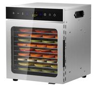 10 Plateaux Deshydrateur Alimentaire en Acier Inoxydable, avec Température Réglable 30 à 90°C et Minuterie Numérique (0-24h), pour Fruits, Poisson, Légumes, Viande, Jerky, Herbes (10 Plateaux)