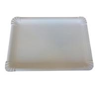 10 PLATS DE SERVICE CARTON 24X33CM BLANC
