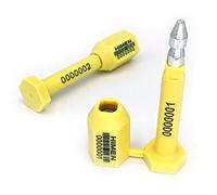 10 PLOMBS DE SÉCURITÉ pour conteneurs de HIMEN | ISO 17712: 2013 | C-TPAT | numérotés consécutivement | avec code à barres | HBS-02 | Joints | jaune