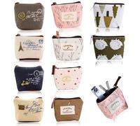 10 Pochettes Porte-Monnaie en Toile, Mini Bourses avec Fermeture Éclair pour Rangement, Trousse de Cosmétiques pour Cartes Pièces et Clés en Voyage