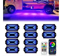 10 Pods 240 LED APP Control RGB Rock Lights for Jeep Off-Road Truck UTV Underbody Underglow Trail Rig Light Auto Decorative Lamp