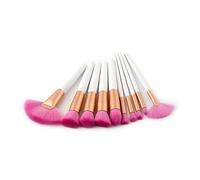 10 poignées en bois sur les marchandises, un ensemble d'ensemble de brosses de maquillage de ventilateur cosmétique professionnelle (D)