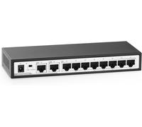 10 Port Gigabit Ethernet Switch,8 x 100/1000Mbps Ports,2 Gigabit Uplink,Support Vlan,Metal Fanless Unmanaged Plug and Play