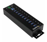 StarTech.com Concentrateur USB 3.0 10 ports - 5Gbps - Concentrateur USB-A industriel en métal avec protection contre les décharges électrostatiques et les surtensions - Montage sur rail DIN, mur ou bureau - Concentrateur d'extension USB conforme à la norme TAA
