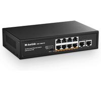 10 Port Poe Switch, 8 Poe+ 100 Mbps, 2 Fast Ethernet Uplink, 96W 802.3Af/At, Métal, Sans Ventilateur, Plug & Play Visiter La Boutique[H450]