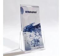 10 porte-brochures de table DIN Lang (DL) comme porte-brochures, porte-brochures de VITAdisplays, porte-brochures transparent