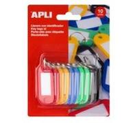 10 Porte Cles Avec Etiquette -Couleurs Assorties Apli 17131 G
