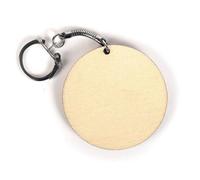 10 porte-clés en bois ronds Ø 5,5 cm