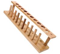 10 Porte-tubes Mm de Bois Trous en Essai à 22 Laboratoire tubes | Structure Rectangulaire Kaki, Usage en Laboratoire et Divers Contextes, Rangement Stable pour Essais