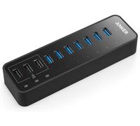 10 Ports 60W Data Hub, 7 USB 3.0 Ports + 3 PowerIQ Charging Ports for MacBook, Mac Pro/Mini, iMac, XPS, Surface Pro, iPhone 7, 6s Plus, iPad Air 2, Galaxy Series, Mobile Hard Drive etc.