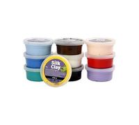 10 pots de Pâte à modeler autodurcissante Silk Clay couleurs assorties