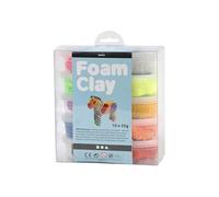 10 pots de Pâte à modeler Foam Clay couleurs assorties