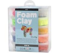10 pots de Pâte à modeler Foam Clay couleurs assorties