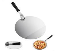 10 Pouces Spatule Pizza, Pelle Pizza avec Poignée Pliable, Inoxydable Accessoire Pizza, Circulaire Assiette à Pizza,Plaque Pizza Barbecue pour Pizzas Tarte Flambée Barbecue Pain Gâteau(30.5*29.5cm)