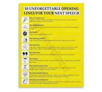 10 Powerful Opening Lines Poster Speech Presentation Canvas Wall Art for Office Professional Speaking Decor(Unframed,16x24inch(40x60cm))