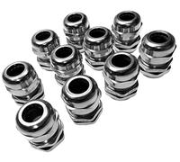 10 presse-étoupe M18 x 1,5 (métrique) avec contre-écrou nickelé en laiton pour un diamètre de câble de 5 à 10 mm et un diamètre de montage de 18 à 18,2 mm IP68