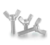 10 PSC M5 Vis à oreilles métrique en acier inoxydable, Vis papillon, à Papillon, Couleur Argent (M5 * 20mm)