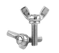 10 PSC M5 Vis à Oreilles Métrique, Filetée en Acier Inoxydable, à Papillon, Couleur Argent (M5 * 10mm)