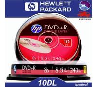 10 PZ DVD+R HP 8X 8,5GB 240 MIN. DUAL LAYER ( IN CAKEBOX DA 10 PEZZI ) DVD DL DOUBLE LAYER PER XBOX