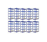 10 Rayonnages Q-Rax Bleus en Métal 120 x 45 x 180 cm 100% Sans Boulons Bleu