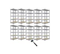 Q-Rax Rayonnage de stockage Rayonnage de garage Rayonnage d'atelier Rayonnage acier Rayonnage de cave 120cm B Gris