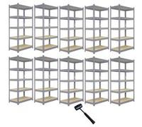 Q-Rax Rayonnage de stockage Rayonnage de garage Rayonnage d'atelier Rayonnage acier Rayonnage de cave 120cm B Gris