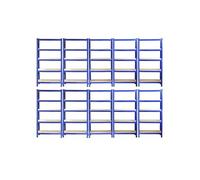 10 Rayonnages T-Rax en Acier Sans Boulons Bleus 75cm x 30cm x 150cm