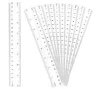 10 Règles en Plastique Transparentes et Résistantes, Regle 20cm Plastique, Ruler Multipack Clear Ruler Plastic Rulers, Regles Incassables en plastiquee Transparent, Regle Plate 20 cm plastique Rigide
