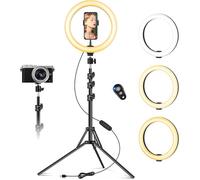 10"" Ring Light avec Trépied Grand, Anneau Lumineux Selfie pour Youtube-Live Stream-Maquillage, LED Light Ring pour Vidéo-Photo