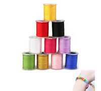 10 Rouleau Fil De Nylon, 0.8mm Coloré Cordon Ciré Nylon Macramé Tressée Cordon Bracelet pour Bracelets Fabrication De Bijoux Et Artisanat Manuel Bijoux Bricolage Artisanat Capteur Rêves (Multicolore)