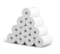 10 Rouleaux de Papier Thermique - Rouleau papier appareil photo enfant 5,7 x 3 cm x 6 m - Papier Thermique pour Appareils Photo Instantanés - Facile à Remplacer (Blanc)
