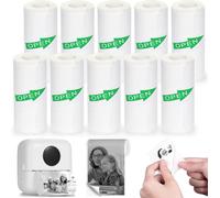 10 Rouleaux Papier Thermique,Appareil Photo Impression Papier,Auto-Adhésif Pour Enfants Pour Mini Imprimante,Rouleaux Appareil Photo Enfant Auto-Adhésif Blanc,Sans Encre(55Mm*25Mm*3M)