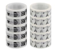 10 Rouleaux Ruban Adhésif Washi Rétro, Facile à Déchirer | Usage Polyvalent pour Albums Photo et Projets Créatifs, Style Vintage, Matière Washi, Rouleaux