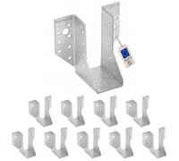 10 sabots de charpente à ailes extérieures - Connecteurs de poutres - Acier galvanisé - Larg 45 x Ht 108 mm - Fabriqué en Europe