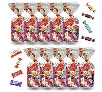 10 Sachets de Noël garnis d'un assortiment de 30 chocolats : Célébrations, Milka, Kinder Schokobons et Mini Bueno, Daim | Un cadeau Original pour gâter les Gourmands à Noël