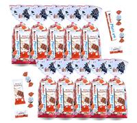 10 Sachets de Noël Rouge garnis de 40 Chocolats Kinder Schokobons, Mini Bueno, Maxi et Country | Un Sachet rempli de Friandises prêt à Offrir à Noël