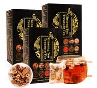 10 sachets de thé au ginseng, thés Dix Trésors au ginseng amélioré, thé pour les reins pour hommes et femmes, certifié FDA (150 g/10 g x 15 sachets) (3PCS)