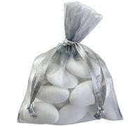 Falksson Sachets en organza Organdi unicolores 7,5×10 cm 10 sachets Gris