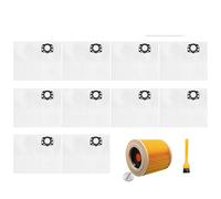 10 Sacs D'aspirateur + 1 Filtre, Compatibles Avec Karcher, KFI 357 I, WD 2 Plus, WD 2 Plus V-12/4/18/C, WD 3 Series, WD 3.