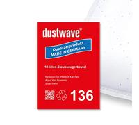 10 sacs d'aspirateur | Sac à poussière (env. 20 L) convient pour les sacs d'aspirateur Rowenta ZR-816 de la marque Dustwave® Microvlies. Fabriqué en Allemagne.