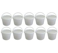 10 seau de 3 litres avec couvercle blanc, à lait / stockage empilable, miel, en plastique approbation alimentaire, récipients sécurité vide pour farine, eau, pièce