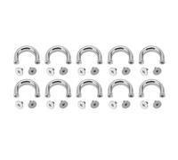 10 Set Metal U Rings | Bag Hardware Connector/Leather Craft (Argent)