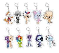 10 Set Porte Clés World for Dandys Jeux Figurine Dandys Vee Goob Cute Keychain Pendentifs Decor Dandys Acrylique Porte Clef Set