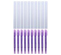 10 Set Purple Skin Marker Pen Double Headhed 0,5 Mm / 1,0 Mm avec Règle, Idéal pour le Salon de beauté