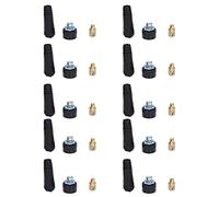 10 - Set TIG Welding Cable Panel Connector Plug Socket, EU Style Quick Fitting Adapter for Welding Machines, 9mm Brass and Rubber 200-250A Output Power Connector with