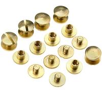 10 Sets Cuir Artisanat Vis à Courroie Plate en Laiton Rivets Solides Tête de Goujon, 4 x 4.5mm