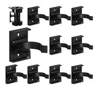 10 Sets de Panneau de Bain et Plinthe Cuisine Clip 30-31 mm/ 1,18-1,22 Pouces de Diamètre Fort avec Support de Fixation Réglable pour Cabinet, Noir